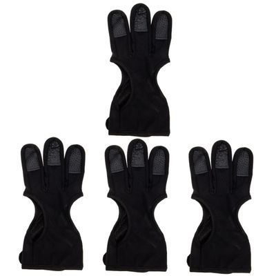 Yardwe 4pcs Wear-Resistant Archery Glove Portable Finger Guard for During Shooting for