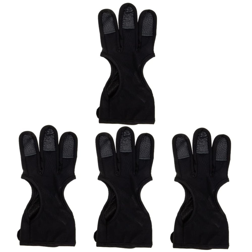 Yardwe 4pcs Wear-Resistant Archery Glove Portable Finger Guard for During Shooting for