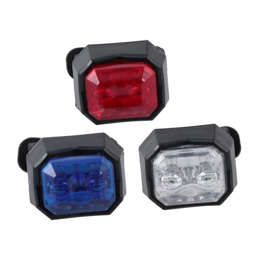 BESPORTBLE 3pcs Mountain Bike Tail Lights Turn Signals Safety Warning Lights for Cycling Led Taillights Gemstone Design Red Blue White
