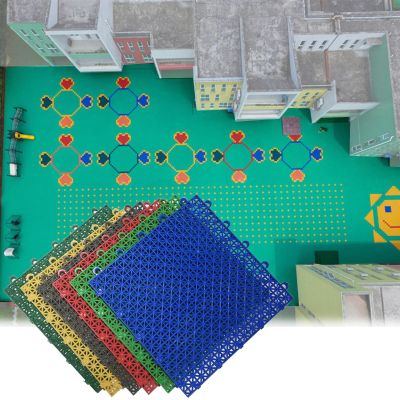 ZJKXJH Kindergarten Floor Tiles, 25cm Waterproof DIY Modular Interlocking Splicing Sports Floor Mats for Indoor Outdoor, Basketball Court Plastic Flooring (Color : Red, Size : 48 Piece(3 sq. m.))