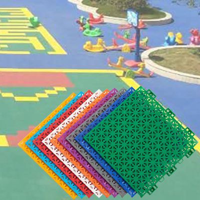 Sport Court Tiles 1/2 In Thick, Indoor Outdoor Interlocking Floor Tiles Waterproof for Basketball Badminton Tennis Court Floor Mat, Snap Together Flooring ( Color : Orange , Size : 16 pack(1 sq.m.) )