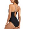 Floavery One Piece Swimsuit for Womens Tummy Control Deep V Neck Bathing Suits Push up Slimming Swimsuits view 2