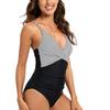 Floavery One Piece Swimsuit for Womens Tummy Control Deep V Neck Bathing Suits Push up Slimming Swimsuits view 3