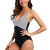 Floavery One Piece Swimsuit for Womens Tummy Control Deep V Neck Bathing Suits Push up Slimming Swimsuits view 4