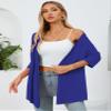 Ylhystrical Lightweight Cardigan for Women Klein Blue Large Drape Shrugs 3/4 Sleeve Open Front Lightweight Casual Soft Jacket Drape Cover Ups Spring Summer Shawl Kimono Wraps view 2