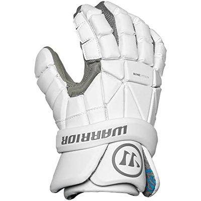 Warrior Evo Lacrosse Gloves, White, (2023 Model) (Medium, 12")