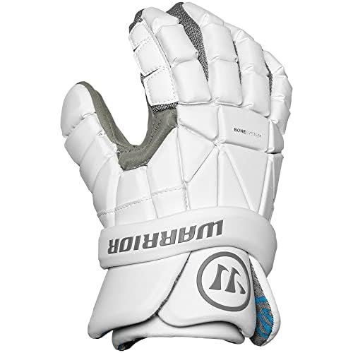 Warrior Evo Lacrosse Gloves, White, (2023 Model) (Small, 10")