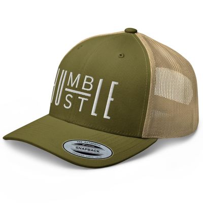 RIVEMUG Humble Hustle Curved Bill Trucker Hat Mid Crown Adjustable Cap