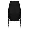Women's Tennis Skirt with Shorts High Waisted Crossover Pleated Drawstring Casual Workout Athletic Golf Skorts Skirts Black view 2
