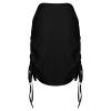 Women's Tennis Skirt with Shorts High Waisted Crossover Pleated Drawstring Casual Workout Athletic Golf Skorts Skirts Black view 3