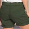 Womens Shorts 2023 Comfy Summer Drawstring Workout Elastic High Waist Cotton Shorts for Women Trendy Athletic Shorts Army Green view 3