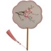 Wedding fans,Dress Up Show Fan,Fabric Handheld Fans, Chinese Style Flower Embroidered Fans with Tassel, for Summer Decorations Dancing Prop view 1
