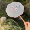 Wedding fans,Dress Up Show Fan,Fabric Handheld Fans, Chinese Style Flower Embroidered Fans with Tassel, for Summer Decorations Dancing Prop view 3