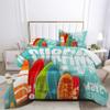 Surfboards Wave Bedding Set Bed in A Bag 7PCS Surfers Decoration Beach Summer Comforter Set,includ 1 Fitted Sheet + 1 Comforter + 4 Pillow Shams + 1 Flat Sheet (A,Full-Bed in A Bag-7PCS) view 1