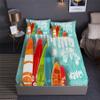 Surfboards Wave Bedding Set Bed in A Bag 7PCS Surfers Decoration Beach Summer Comforter Set,includ 1 Fitted Sheet + 1 Comforter + 4 Pillow Shams + 1 Flat Sheet (A,Full-Bed in A Bag-7PCS) view 2