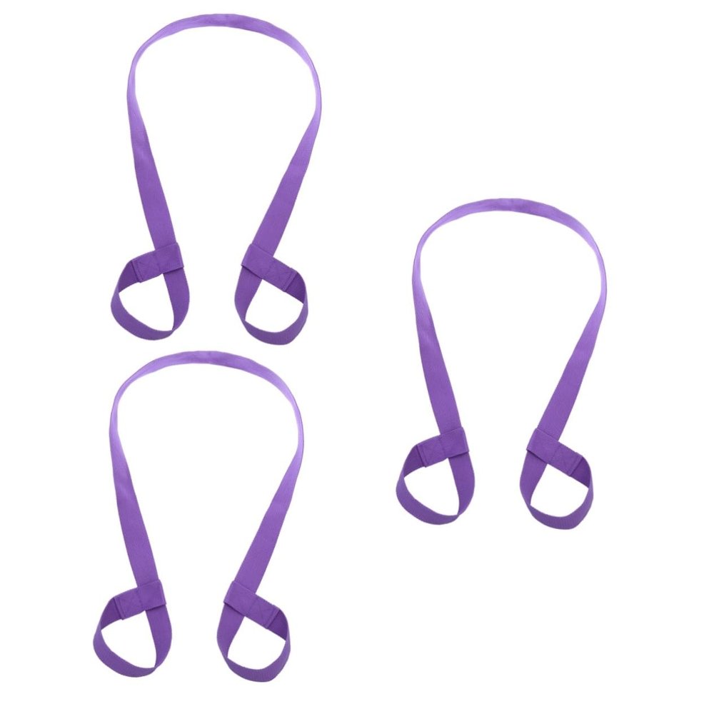BESPORTBLE 3pcs Adjustable Yoga Mat Straps for Carrying Cotton Exercise Mat Carrier Soft Lightweight Yoga Holder Straps Light Purple