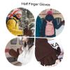 CALLARON 3pairs Touchscreen Half Finger Gloves Men's Thermal Convertible Fleece Mittens view 3