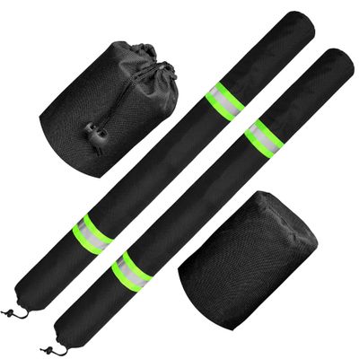 48 Inch Thickened Foam Boat Trailer Guide Pole Pad and Cover with Capped End and Reflective Stripe for Ski Boat, Fishing Boat or Sailboat Trailer