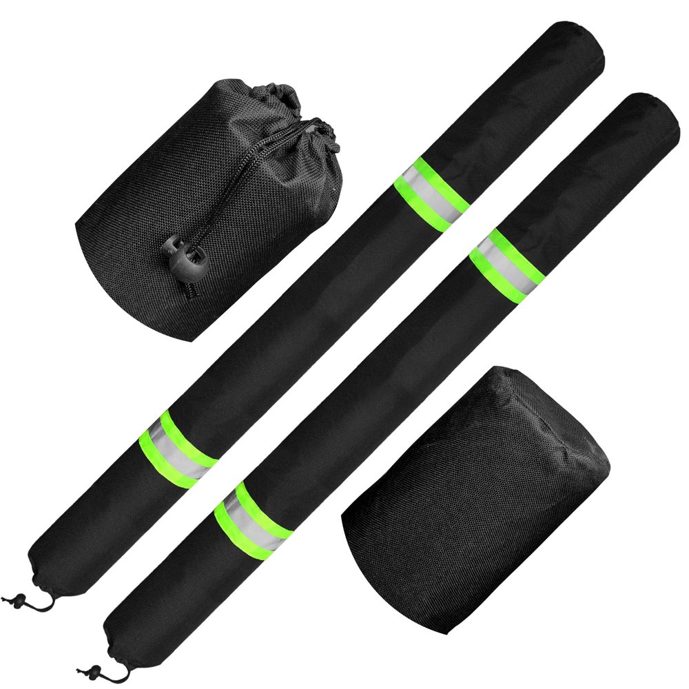 48 Inch Thickened Foam Boat Trailer Guide Pole Pad and Cover with Capped End and Reflective Stripe for Ski Boat, Fishing Boat or Sailboat Trailer