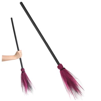 Gatuida 2pcs Halloween Witch Broom Prop Creative Cosplay Decoration for Parties Mesh Design Bright Color for Adults and Boys and Girls Halloween Costumes