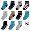 HYzgb Toddler Socks Boys 1T 2T 3T with Grips Non Slip Baby Grippers Cotton Socks 12-24 Months Crew 12 Pairs for Toddler Children 1-2-3 Years Old (Dinosaur Stripe Style) view 1
