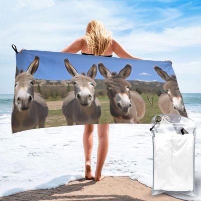 ZAMOUX Funny Donkeys Print Quick Dry Towel Super Absorbent Microfiber Towel for Outdoor Adventures and Trav