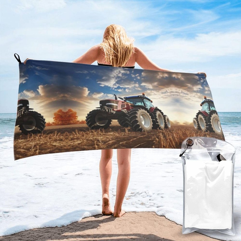 ZAMOUX Farm Tractor Print Quick Dry Towel Super Absorbent Microfiber Towel for Outdoor Adventures and Trav