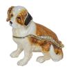 LiuliuBull Saint Bernard Dog Bejeweled Trinket Jewelry Box, Animal Statue, Tabletop Ornament Decor view 1