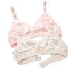 LUXRUB 2 Pack Ultra-Thin 100% Mulberry Silk Bra Women Sexy Double Sided Satin Triangle Bralette Soft Cup Daily Underwear (Color : 09, Size : 34/75) view 1