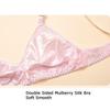LUXRUB 2 Pack Ultra-Thin 100% Mulberry Silk Bra Women Sexy Double Sided Satin Triangle Bralette Soft Cup Daily Underwear (Color : 09, Size : 34/75) view 2