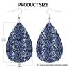 Women Fashion Teardrop Earrings Blue Snake Skin Texture Leather Earrings 3d Pattern Printed Dangle Drop Earrings view 2