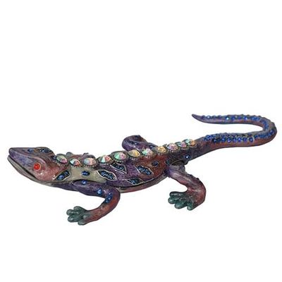 LiuliuBull Lizard Trinket Box, Collectible Figurine, Chameleon Jewelry Ring Holder (Color : Purple)