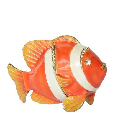 LiuliuBull Clown Fish-Hinge Trinket Holder, Collectible Pendant Ornament, Crystal Enamel Gifts