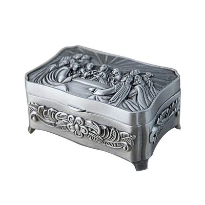 LiuliuBull Christian Angel Jewelry Box Metal Storage Box Zinc Alloy Christian Gift Decoration