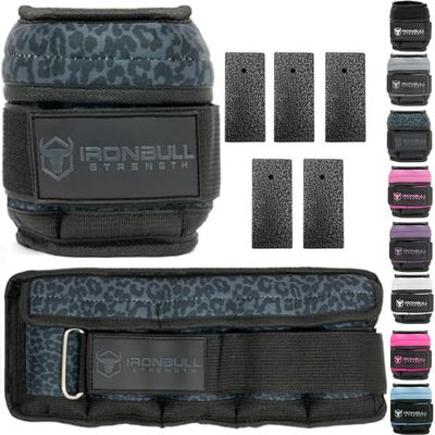 Adjustable Ankle Weights (Pair) - Weighted Ankle Weight for Walking, Gym and Exercise - 2, 4, 6, 8, 10 LB Leg Weight with Straps for Women and Men (Leopard)
