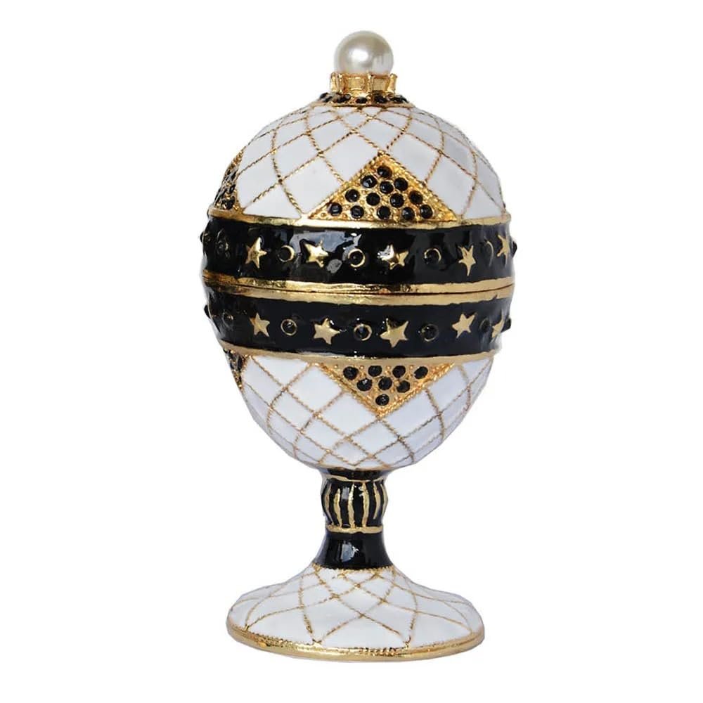 LiuliuBull Easter Egg Trinket Box, Metal Jewelry Holder, Decorative Container (Color : black)