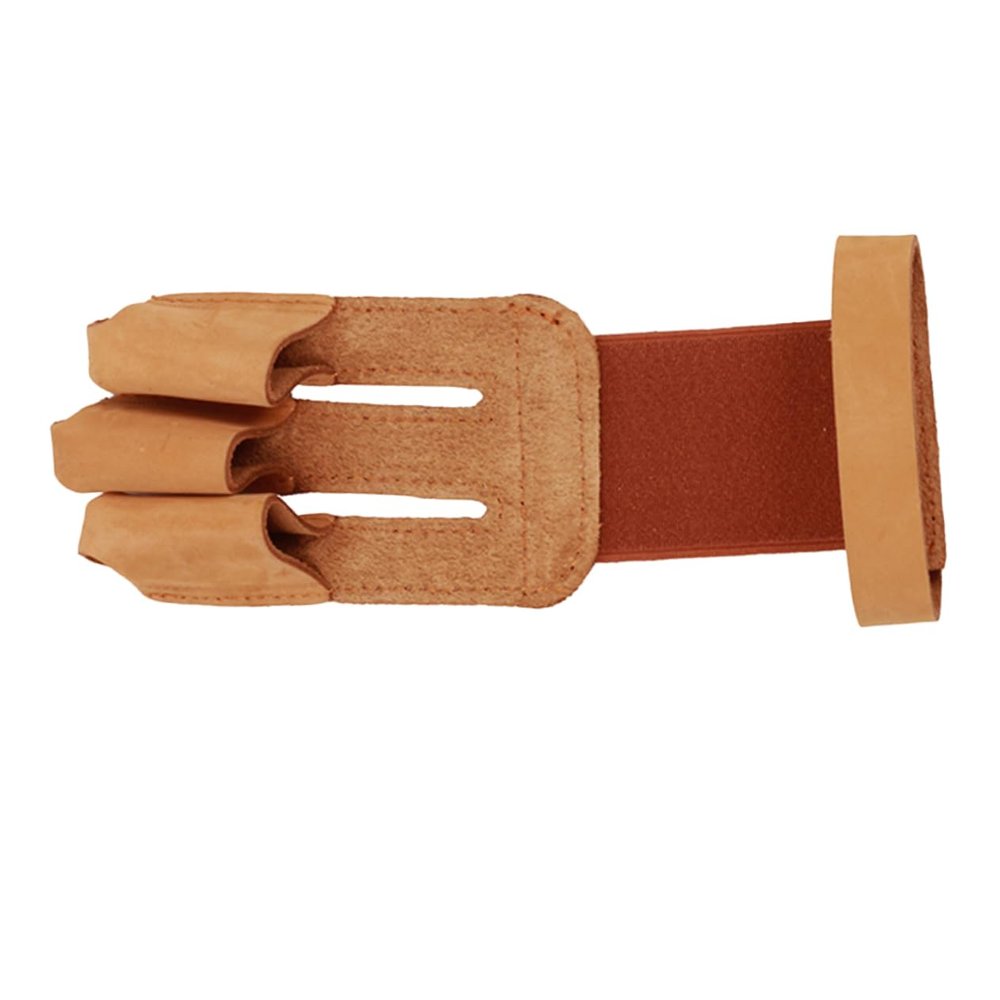 Yardwe Three-Finger Finger Guard Archery Shooting Glove Non-Gloves Leather Guard for Bow