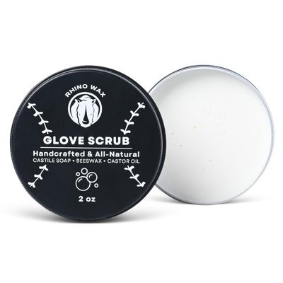Rhino Wax - Baseball Glove Scrub 2oz - Deep Cleans Your Ball Gloves or Softball Mitts with Our Powerful Scrubbing Formula - Effective Cleaner Removes Caked-on Dirt and Grime - Proudly Made in The USA