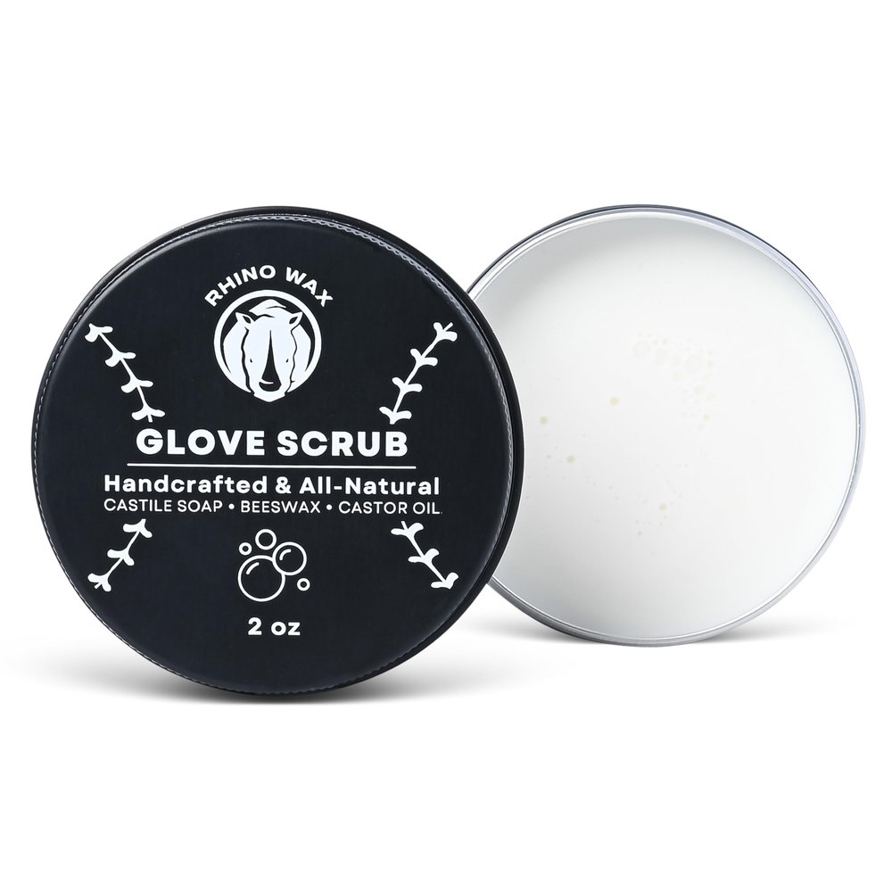 Rhino Wax - Baseball Glove Scrub 2oz - Deep Cleans Your Ball Gloves or Softball Mitts with Our Powerful Scrubbing Formula - Effective Cleaner Removes Caked-on Dirt and Grime - Proudly Made in The USA
