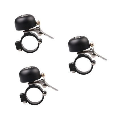 BESPORTBLE 3pcs Vintage Copper Bike Bell Loud Sound Crisp Warning Horn for Mountain and Road Easy to Install Essential Cycling Accessory Black