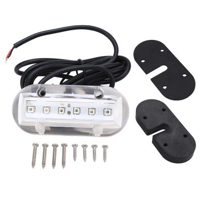 Walfront Blue LED Underwater Light Marine Yacht LED Lamp 120 Beam Angle Boat Transom Lights DC 12V 1.1W 18LM