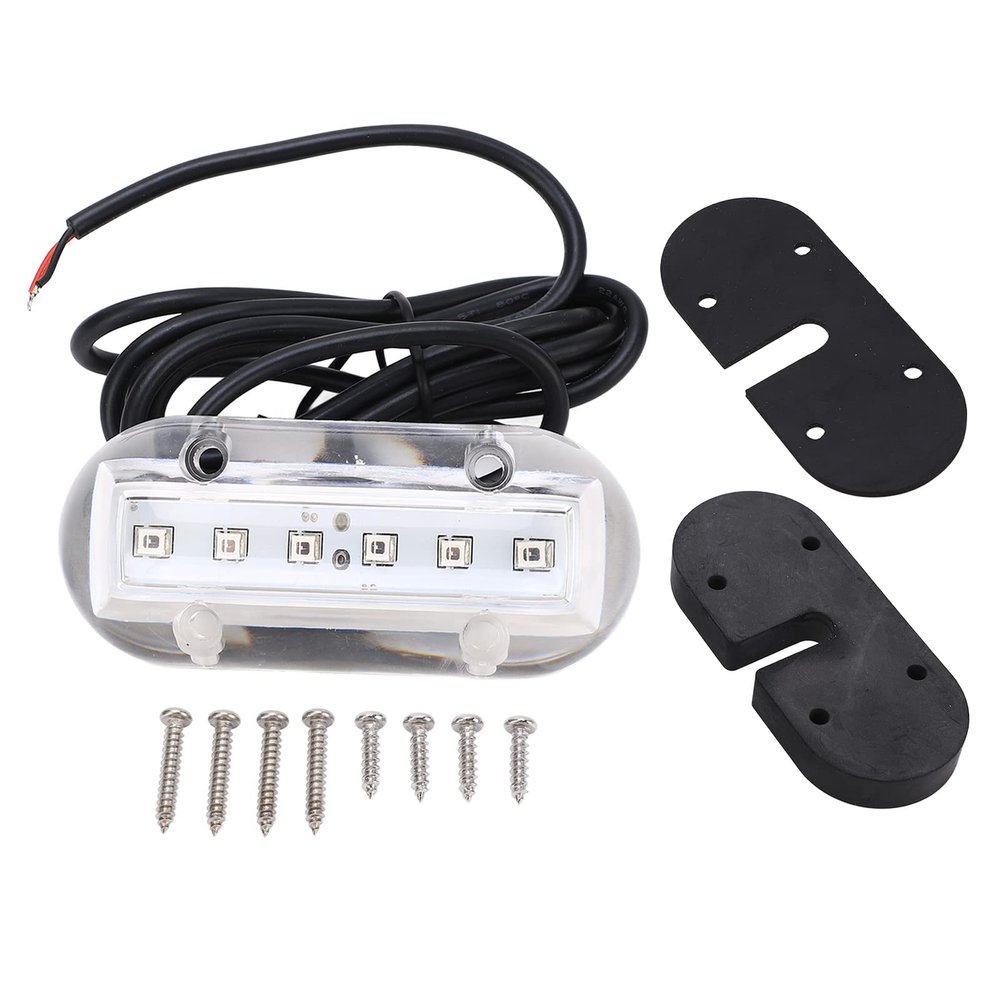 Walfront Blue LED Underwater Light Marine Yacht LED Lamp 120 Beam Angle Boat Transom Lights DC 12V 1.1W 18LM