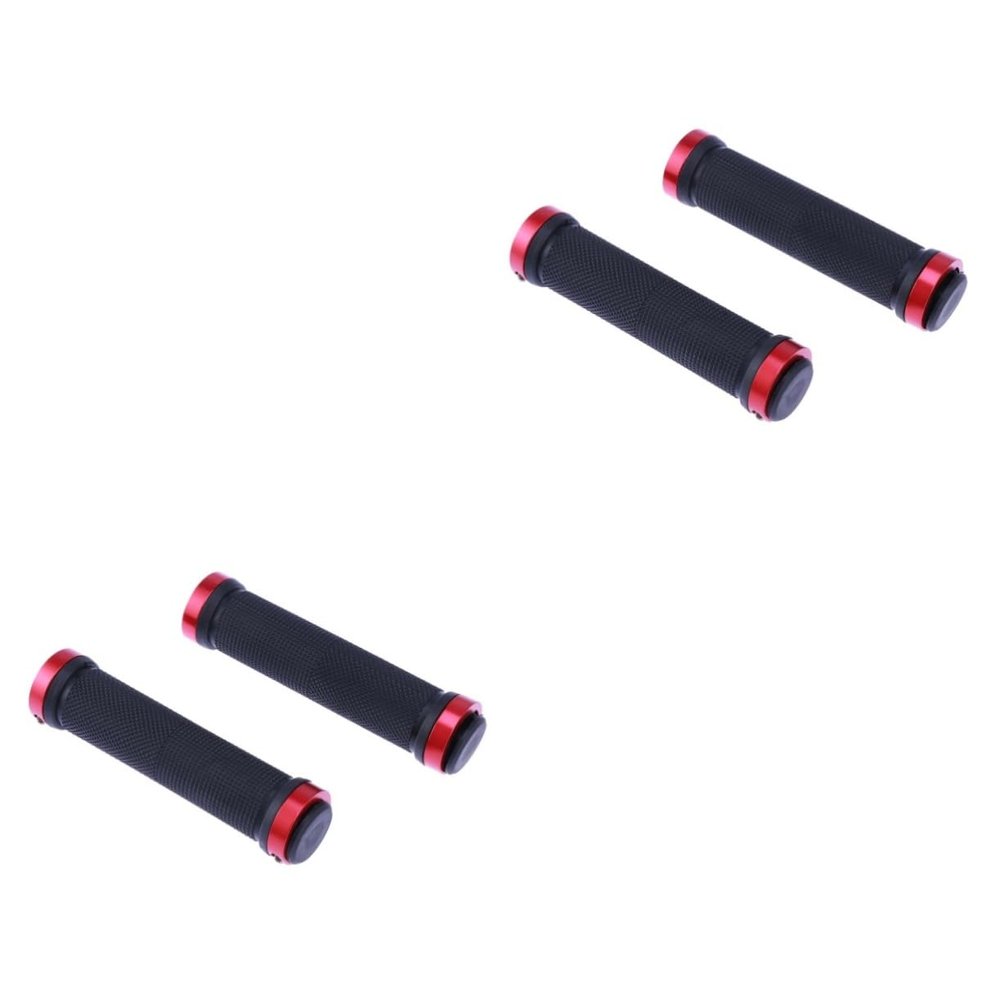 BESPORTBLE 2pcs Pair Handle Bar Grips for Bicycles Red Bike Grip End Plugs Antiskid Handle Sleeve Set for Mountain Bike