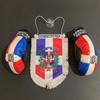 Dominican Boxing Glove flag Car Hanging rearview mirror Ornament Dominican Republic flag for car accessories decoration Unleash Your Dominican Dominicana Pride on the Road! view 1