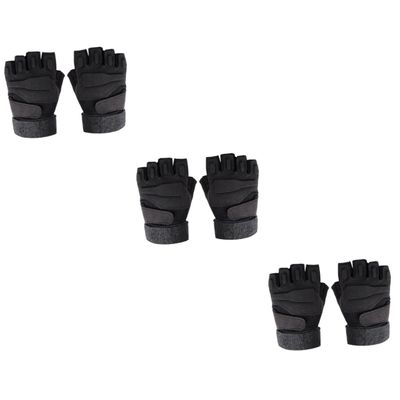 BESPORTBLE 3pcs Half Finger Gloves for Outdoor Sports Breathable Comfortable Sweat Cycling Gloves Black XL for Fishing Hiking Running