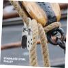 BESPORTBLE 3pcs Kayak Canoe Anchor Trolley Pulley Kit 2 Stainless Steel Blocks 2 Nylon Pad Eyes Boating Safety Gear view 2