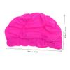 BESPORTBLE 6pcs Pleated Swim Hat for Women Ear Protector Swim Cap Rosy Lightweight Design for Comfortable Swimming for Pool and Beach Use view 4