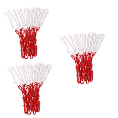 BESPORTBLE 3pcs Nylon Basketball Net Replacement Heavy Duty Basketball Hoop Net for Rim Red