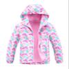 C2M Girls Hooded Rain Jacket Windproof Raincoat Fleece Lined Outerwear 4-5 Years Rosy Watercolor view 1