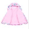 C2M Girls Hooded Rain Jacket Windproof Raincoat Fleece Lined Outerwear 6-7 Years Rosy Watercolor view 3